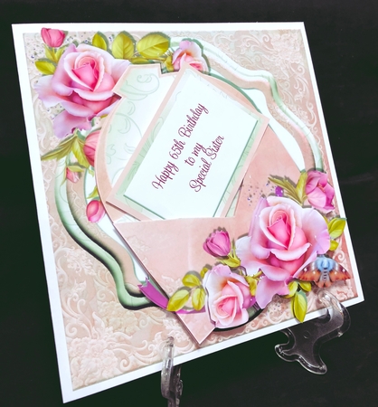 Open Envelope Card Front Mini Kit - Pink & Pearl by Suzi Cooper