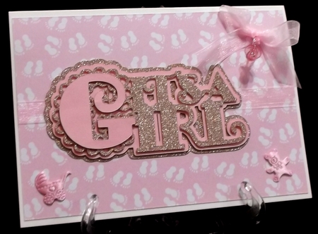 Scalloped It's a Girl Card & Topper Set - Only by Suzi Cooper