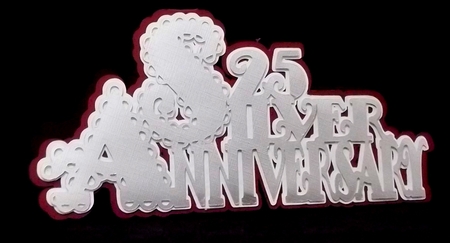Scalloped Layered Silver Wedding Anniversary Card by Suzi Cooper