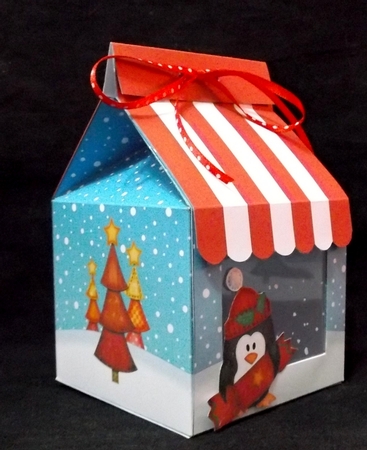 3D Xmas Penguin Cracker Carton Cupcake or Treat Box Mini Kit by Suzi Cooper
