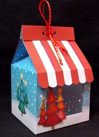 3D Xmas Trees Milk Carton Cupcake or Treat Box Mini Kit by Suzi Cooper