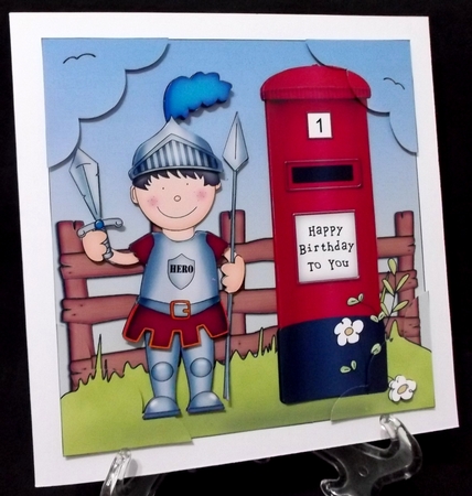 Boyz Boriz Knight & Postbox 3D Decoupage by Suzi Cooper