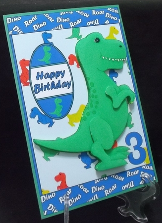 Dinosaur Birthday A5 Decoupage by Suzi Cooper
