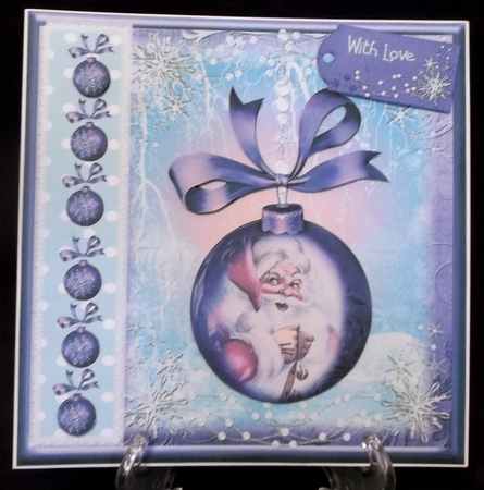 Beautiful Purple Santa Bauble Topper by Suzi Cooper