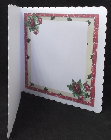 Red Roses with Green Bells & Bow 8x8 Insert by Suzi Cooper