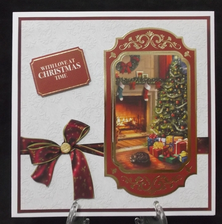 8in Cream on Burgundy Embossed Effect Backing Featured Gallery Photo