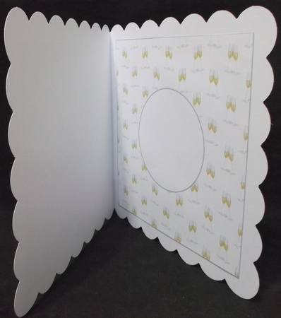 Champagne Flutes with Silver Rings Insert 8x8 by Suzi Cooper