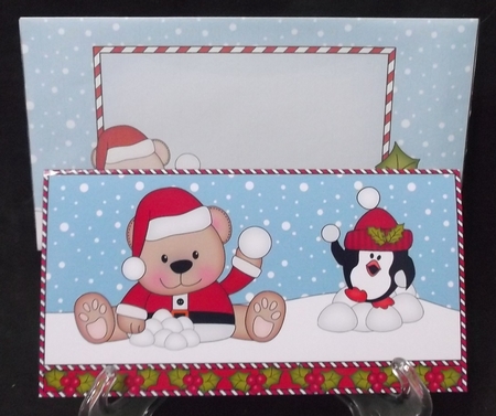 Christmas Livvy Bear & Penguin Money or Gift Wallet Card Kit by Suzi Cooper
