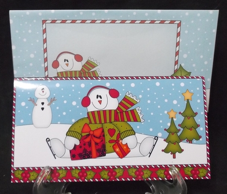 Christmas Snowman Money or Gift Wallet Card Kit by Suzi Cooper