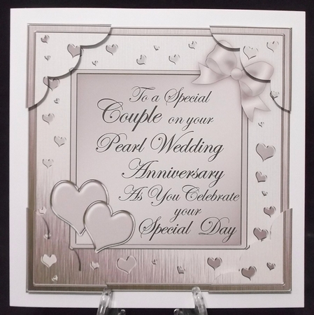 8x8 Pearl Wedding Anniversary Scalloped Corner by Suzi Cooper