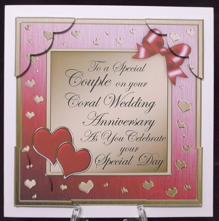8x8 Coral Wedding Anniversary Scalloped Corner by Suzi Cooper