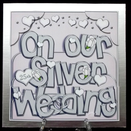 8 x 8 Our Silver Wedding Scalloped Corner Topper by Suzi Cooper