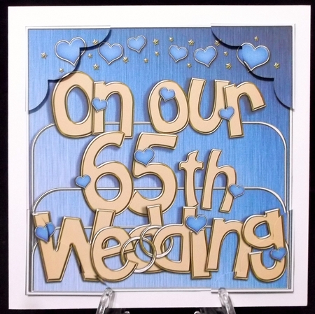 8 x 8 65th Wedding Anniversary Scalloped Corner Topper by Suzi Cooper