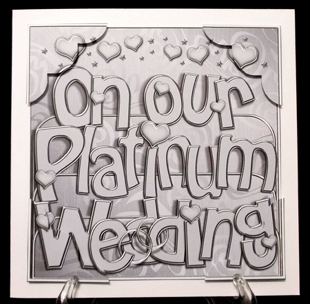 8 x 8 Platinum Anniversary Scalloped Corner Topper by Suzi Cooper