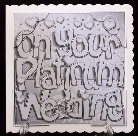 8 x 8 Platinum Anniversary Scalloped Corner Topper by Suzi Cooper