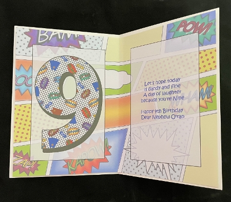 9 Today Comic Book Birthday A5 Insert by Suzi Cooper