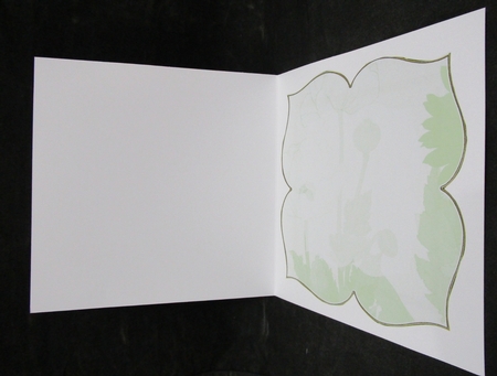 White Poppy Olive Large Blooms 8inch Insert Panel by Suzi Cooper