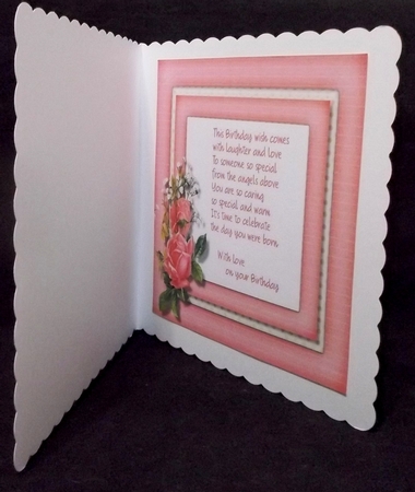 Incert with Verse and Pink Roses  by Suzi Cooper