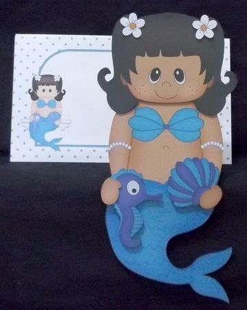 3D on the Shelf Card Kit - Little Ethnic Mermaid Aqua by Suzi Cooper