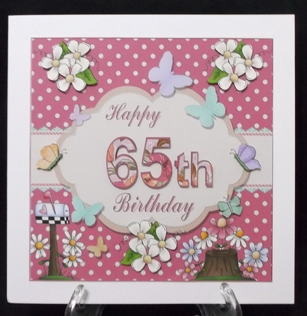 Happy 65th Birthday Butterfly Topper by Suzi Cooper
