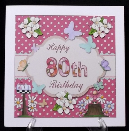Happy 80th Birthday Butterfly Topper by Suzi Cooper