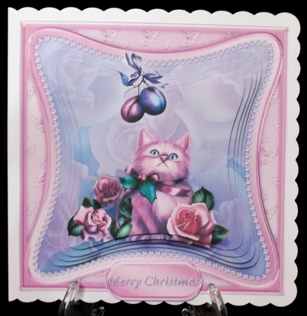 Christmas Kitten - Curved Frame Card Mini Kit by Suzi Cooper