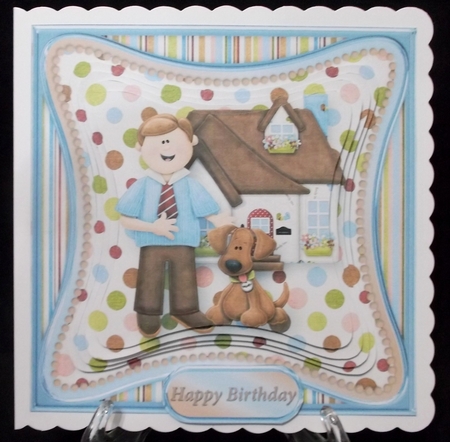 One Man and His Dog - Curved Frame Card Mini Kit by Suzi Cooper