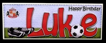 Large Dl Birthday Luke Football Card & 3D Decoupage by Suzi Cooper