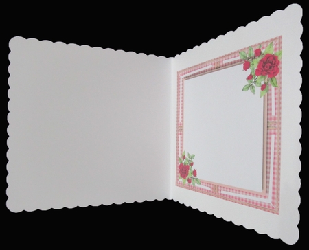 Lovey Cerise Incert with Roses on a Gingham Frame  by Suzi Cooper
