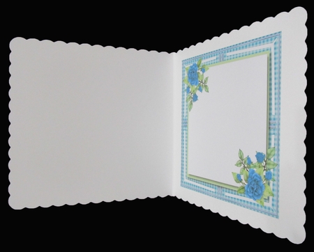 Incert with Blue Roses Ina Gingham Frame  by Suzi Cooper