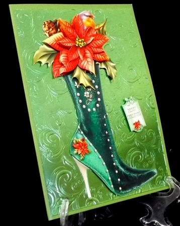 Poinsettia Christmas Boot by Suzi Cooper