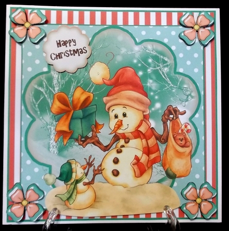 Snowman Christmas Card Front Kit by Suzi Cooper