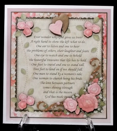 Wedding or Anniversary Verse Topper Decoupage by Suzi Cooper