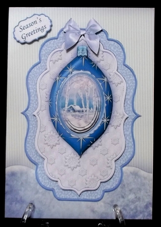 Christmas Blue Winter Bauble Topper Optional Layers Pyramage by Suzi Cooper
