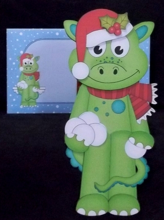 3D on the Shelf Card Kit - Little Christmas Denis Dinosaur by Suzi Cooper