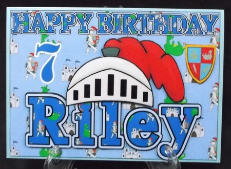 Birthday Knight A5 Name Card Riley by Suzi Cooper