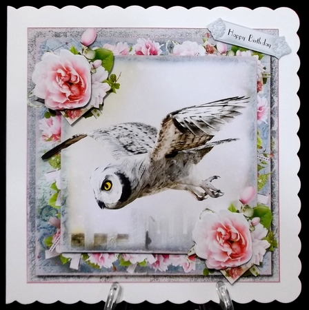 The Owl in Flight Card Front Kit by Suzi Cooper