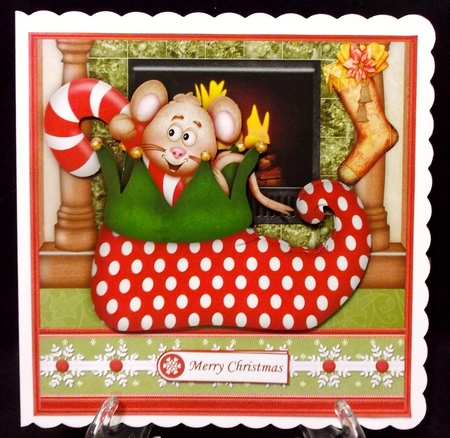 Candy Cane Mouse in Boot 7.5 Christmas Mini Kit by Suzi Cooper