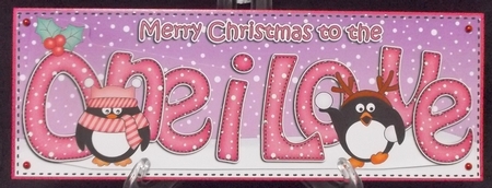 Large Dl Christmas One I Love Penguins 3D Decoupage by Suzi Cooper
