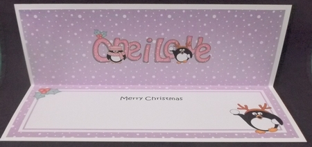 Large Dl Christmas One I Love Penguins Insert by Suzi Cooper