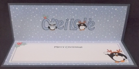 Large Dl Christmas One I Love Penguins Insert by Suzi Cooper