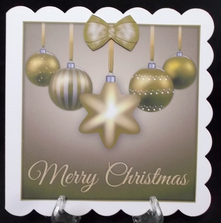 Gold Merry Christmas Baubles 8x8 Topper & Embellishments by Suzi Cooper