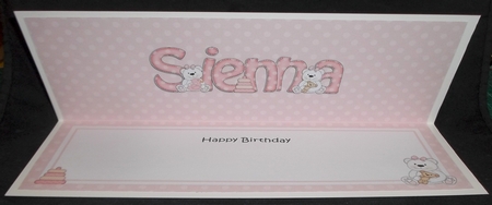 Large Dl Birthday Sienna Teddies Insert by Suzi Cooper