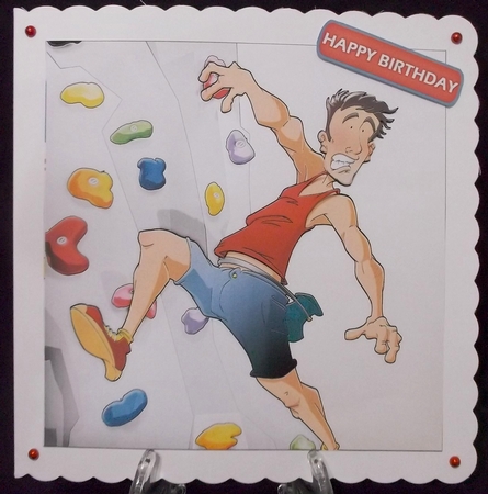 Indoor Climber Dude 8x8 Quick Card by Suzi Cooper