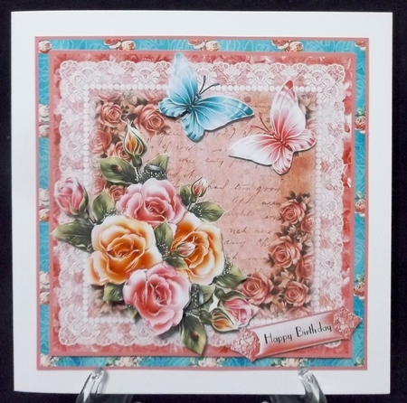 Rosy Glow and Flutters 7x7 Card Front Kit by Suzi Cooper