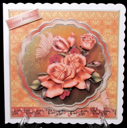 Apricot Roses Stacked Layer Card Mini Kit by Suzi Cooper