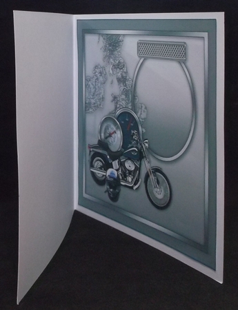 Blue Motorbike with Uk Map Matching 8inx8in Insert Plate by Suzi Cooper