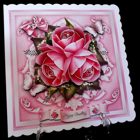 Pink Roses Card Mini Kit by Suzi Cooper
