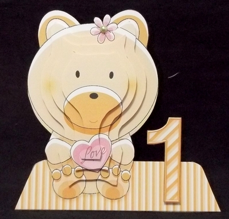Teddy Bear Character Shaped Age Card Pyramage by Suzi Cooper