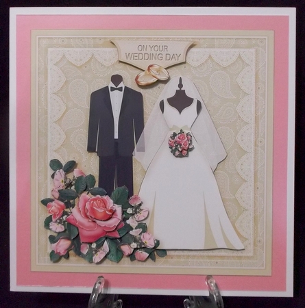 Wedding Clothes with Pink Roses 8in x 8in Decoupage Mini Kit by Suzi Cooper